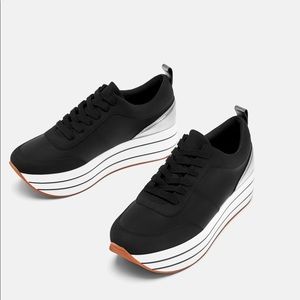 Zara Platform Black Sneakers